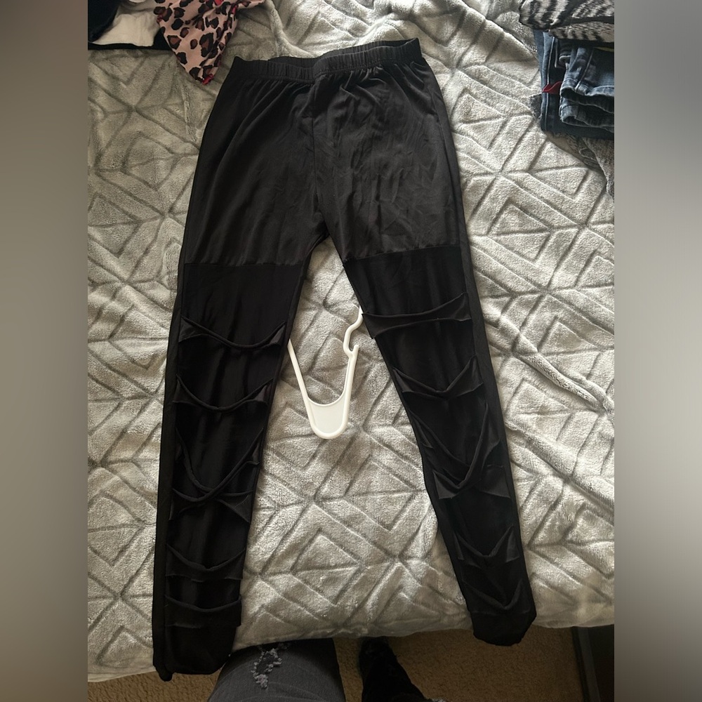 Black sheer leggings